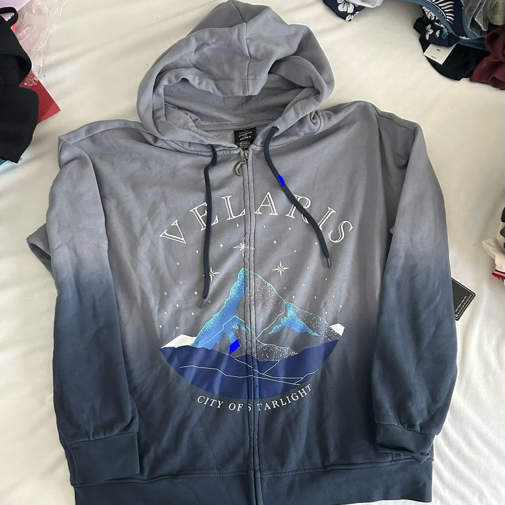 Gray and Blue Velaris Hoodie